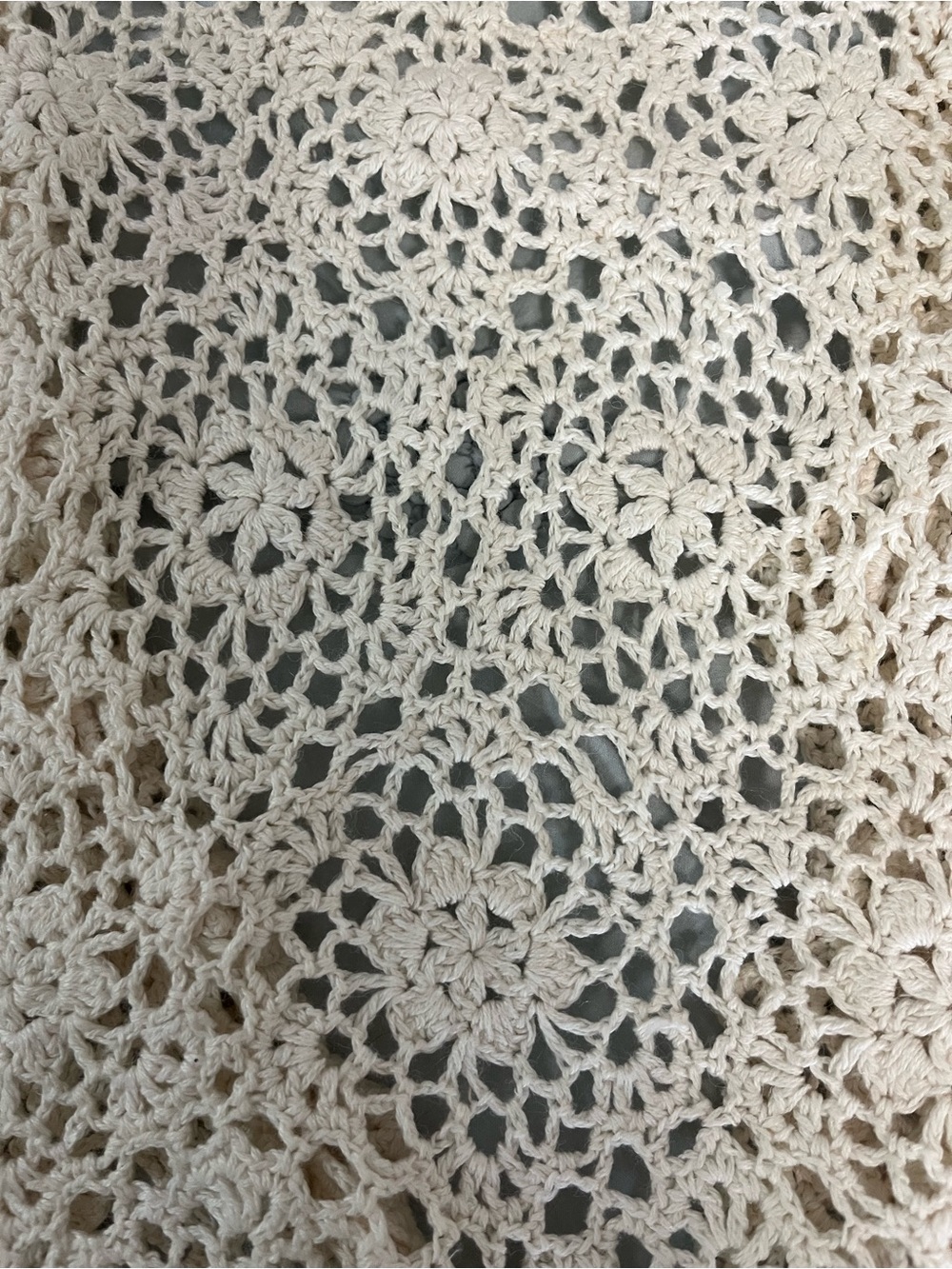 Cream Crochet Button-Front Vest - Picture 4 of 4